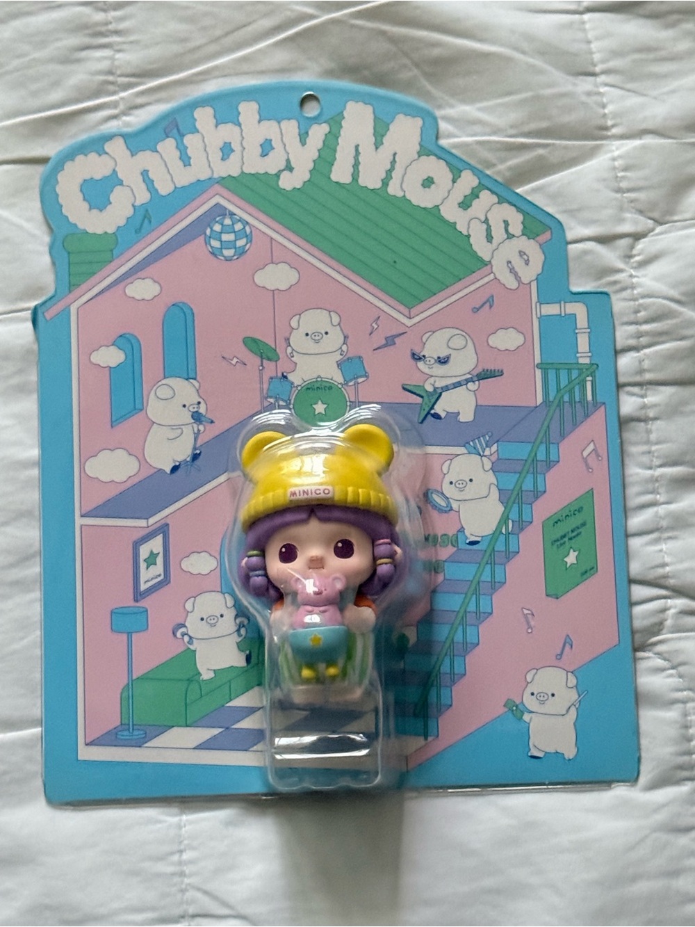 MINICO Chubby Mouse Purple & Yellow Collectible Figure